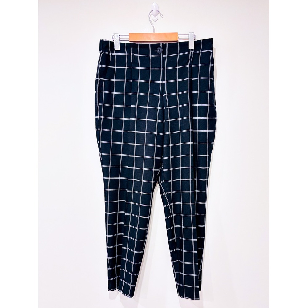 REITMANS Black plaid pants | Stretch work tailored | Size 12